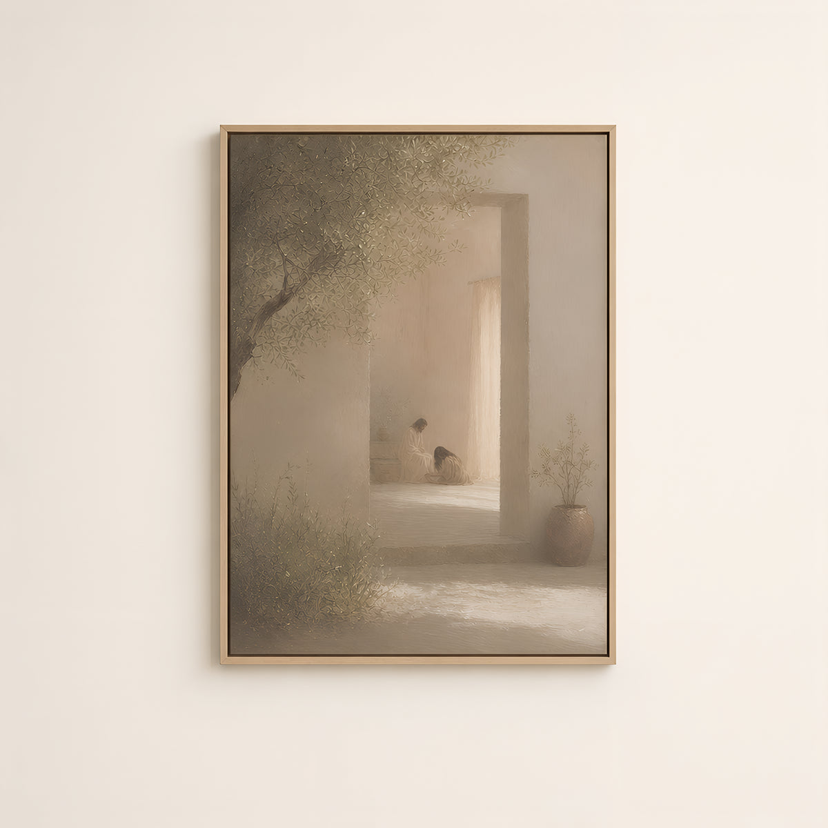 Alabaster Jar — Light Wood floater frame catalog