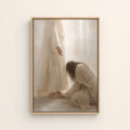 At the Healer's Feet — Light Wood floater frame catalog