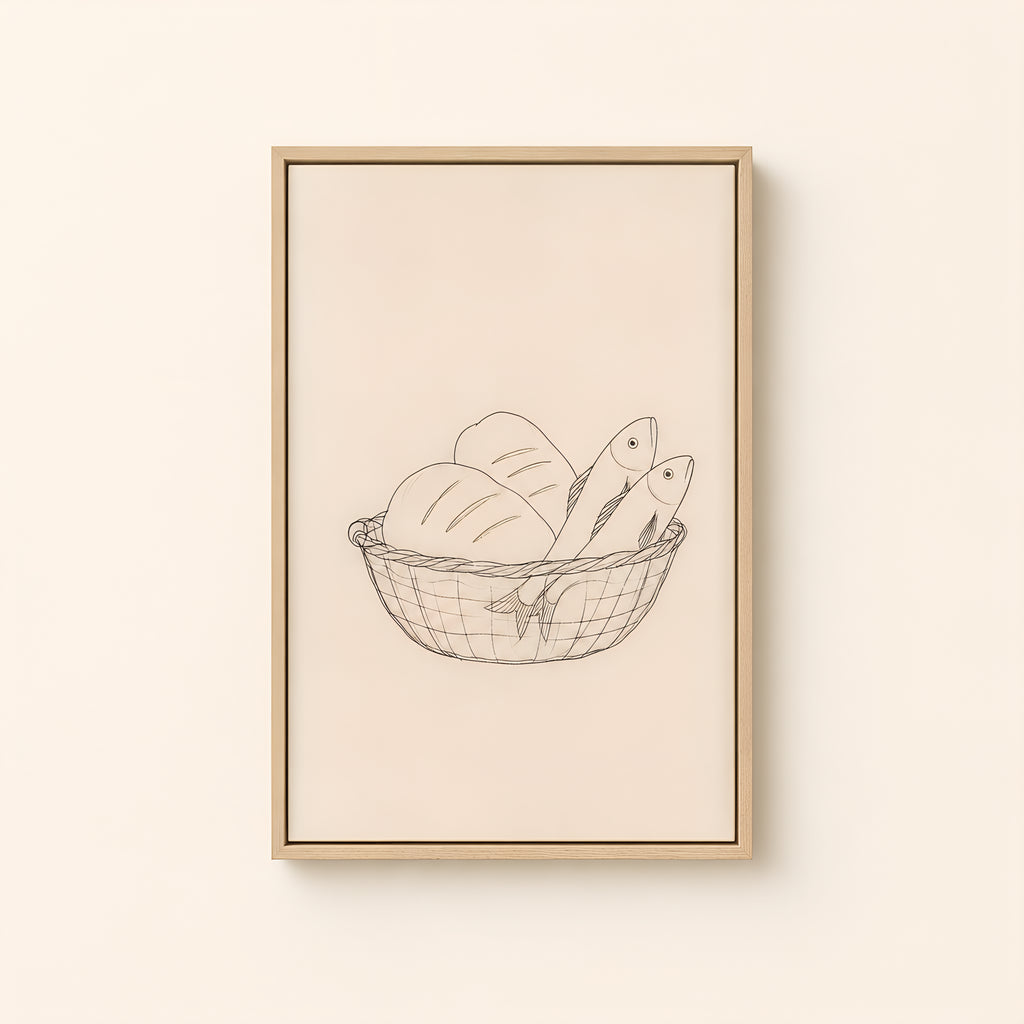 Bread and Fish — Light Wood floater frame catalog