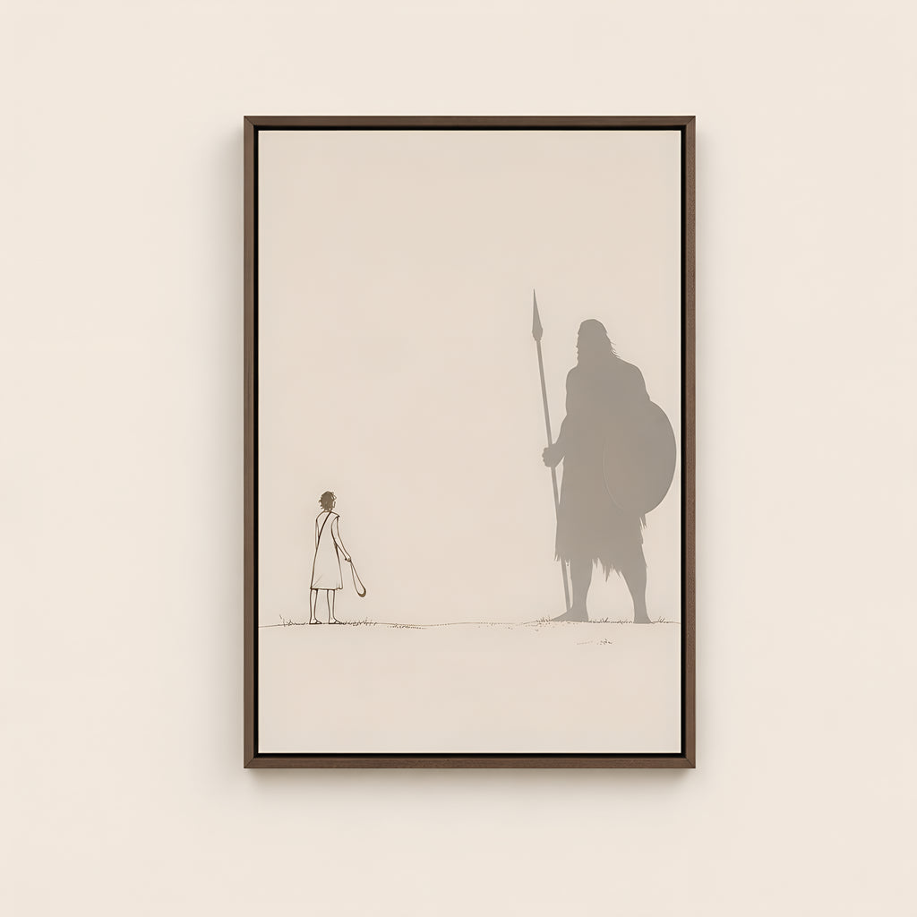 David and Goliath — Brown Wood floater frame catalog