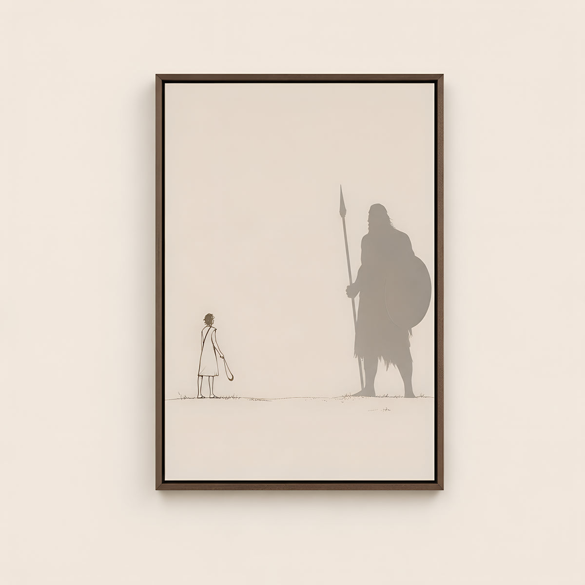 David and Goliath — Brown Wood floater frame catalog
