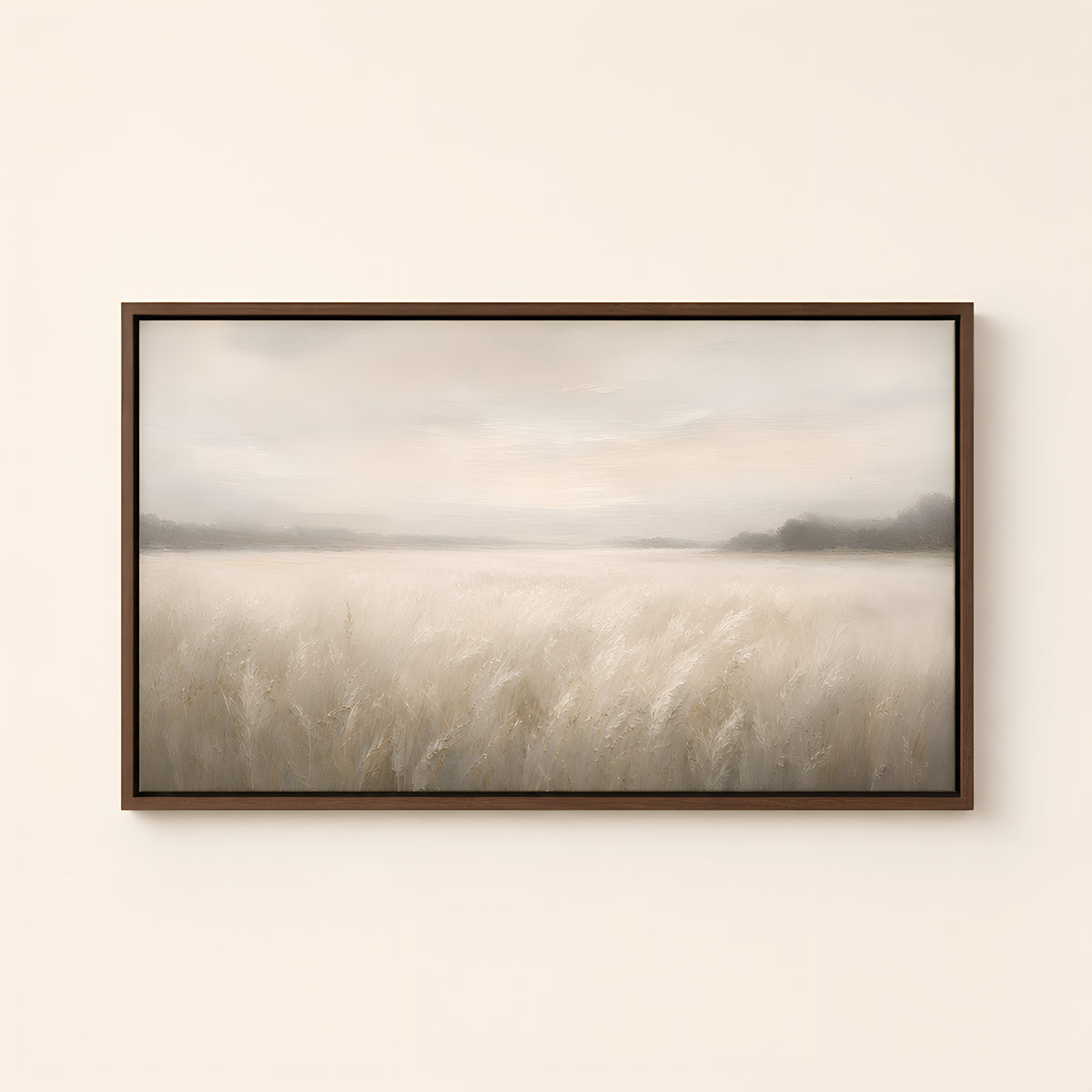 The Field Is White — Brown Wood floater frame catalog