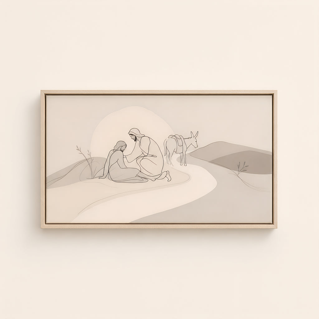 The Good Samaritan — Light Wood floater frame catalog