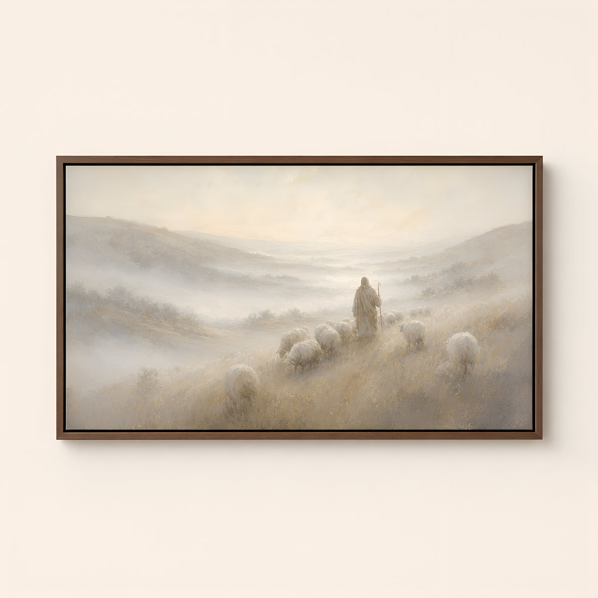 The Good Shepherd — Brown Wood floater frame catalog