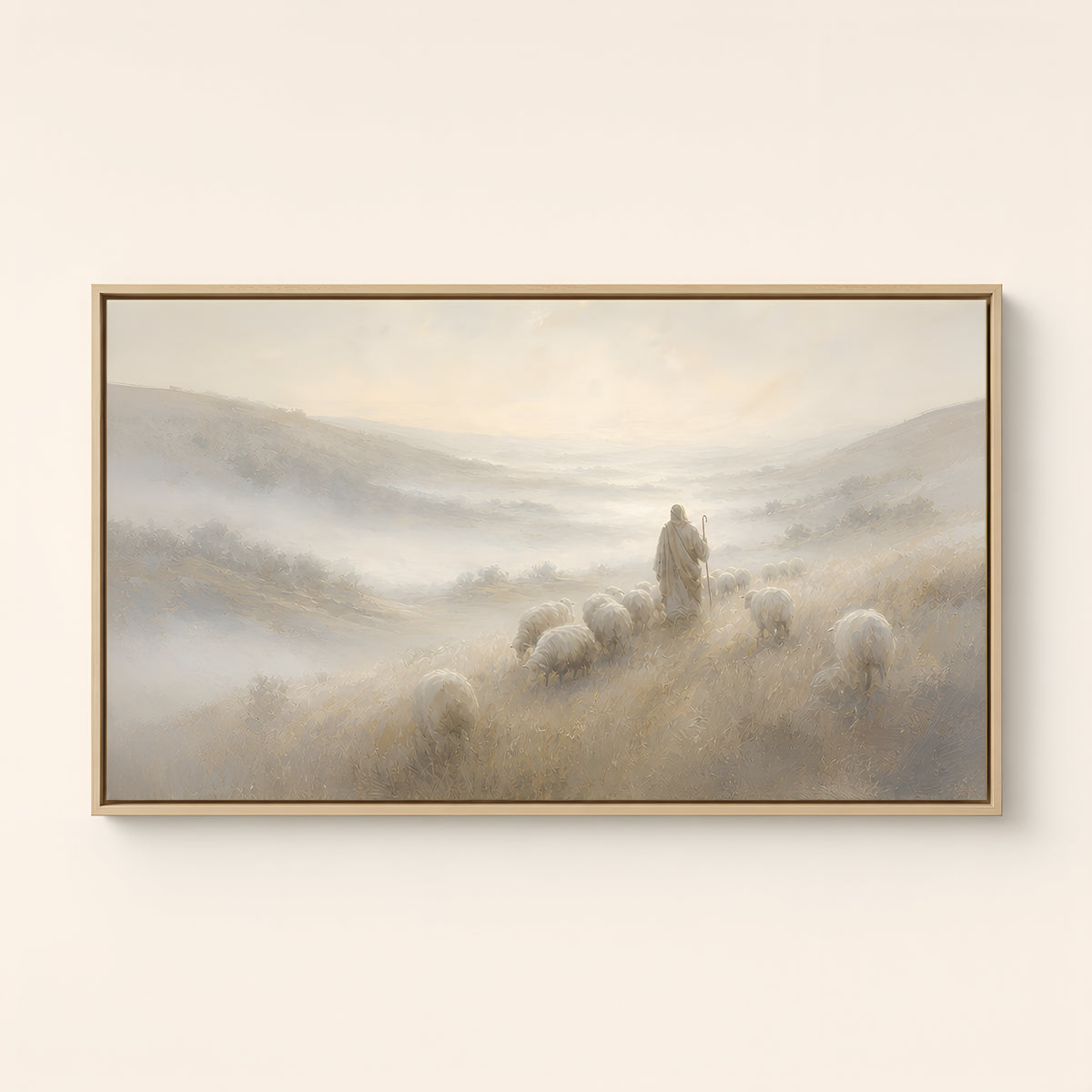 The Good Shepherd — Light Wood floater frame catalog