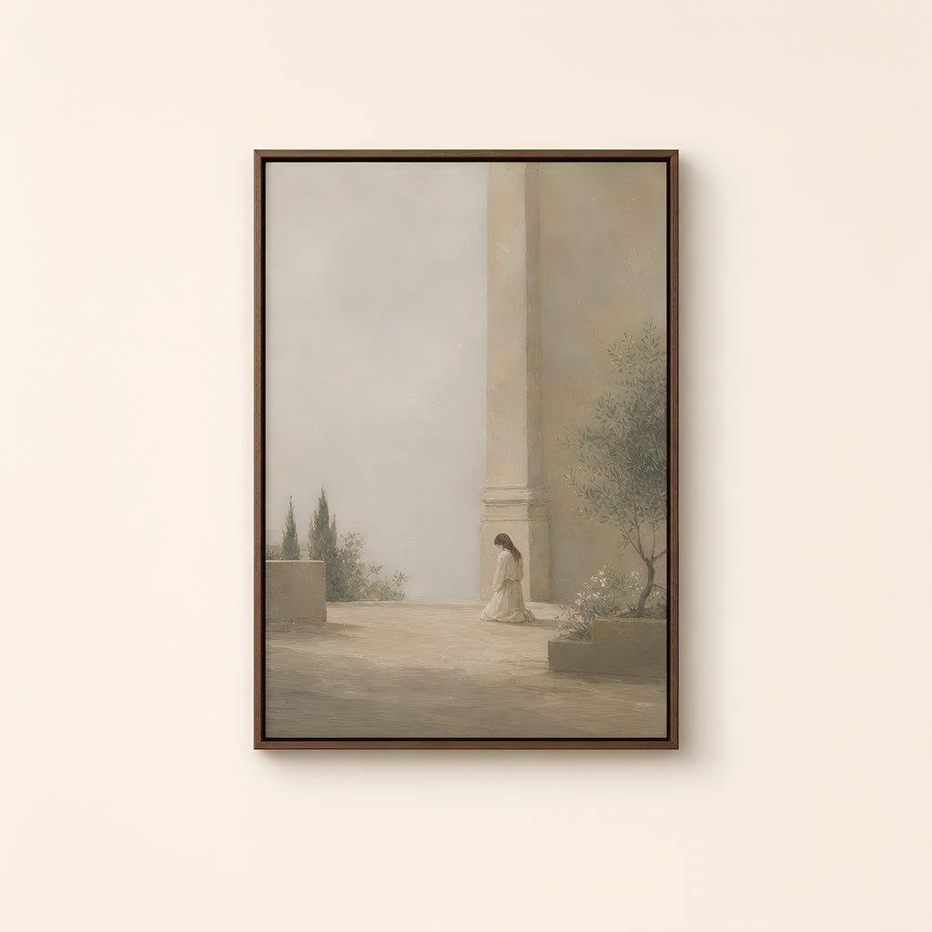 Hannah's Prayer — Brown Wood floater frame catalog