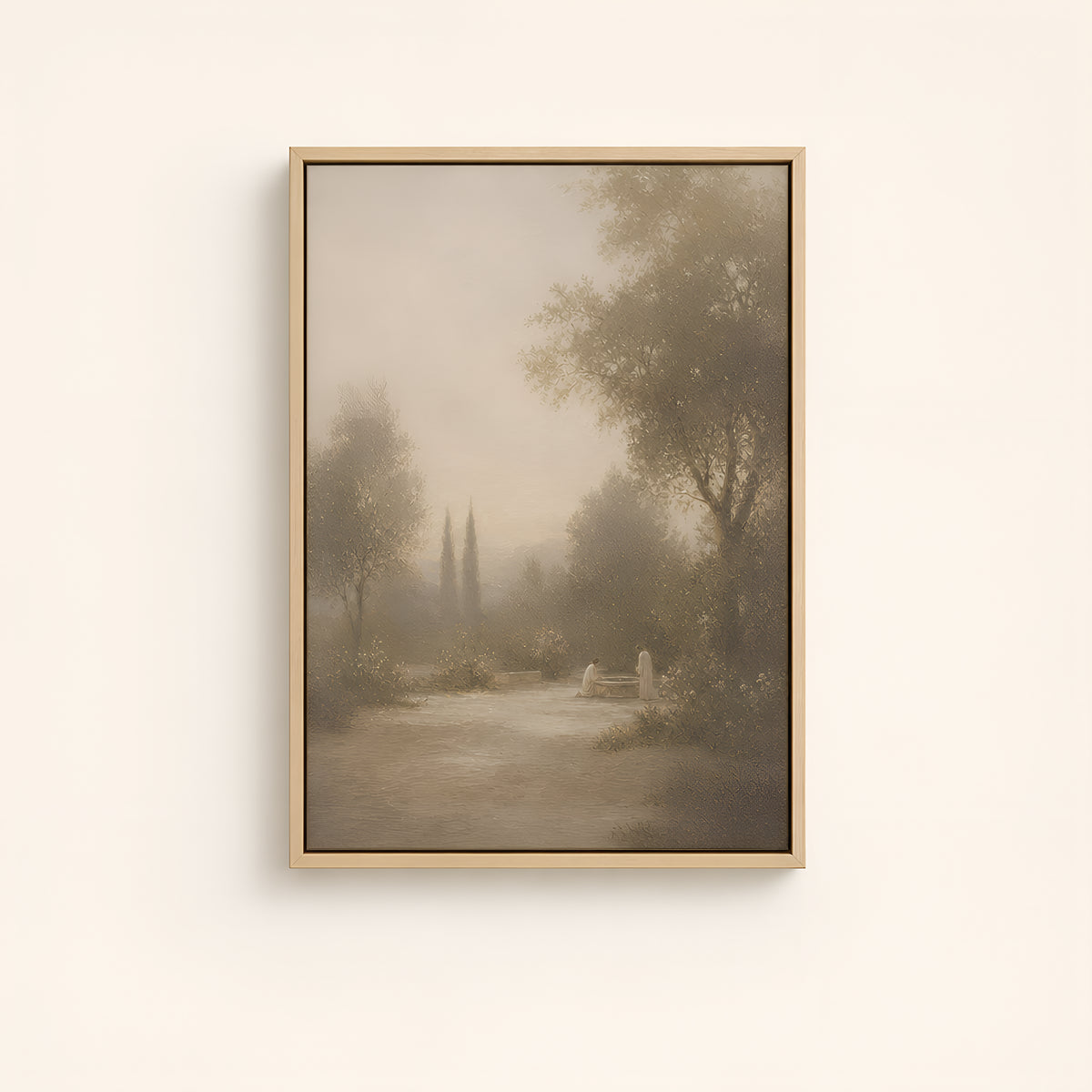 He Knelt to Wash — Light Wood floater frame catalog