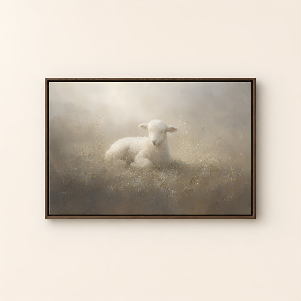 Lamb of God — Brown Wood floater frame catalog