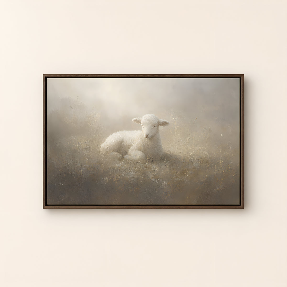 Lamb of God — Brown Wood floater frame catalog