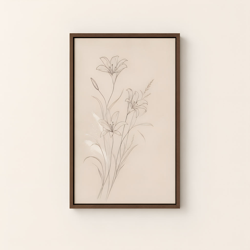 Lilies of the Field — Brown Wood floater frame catalog