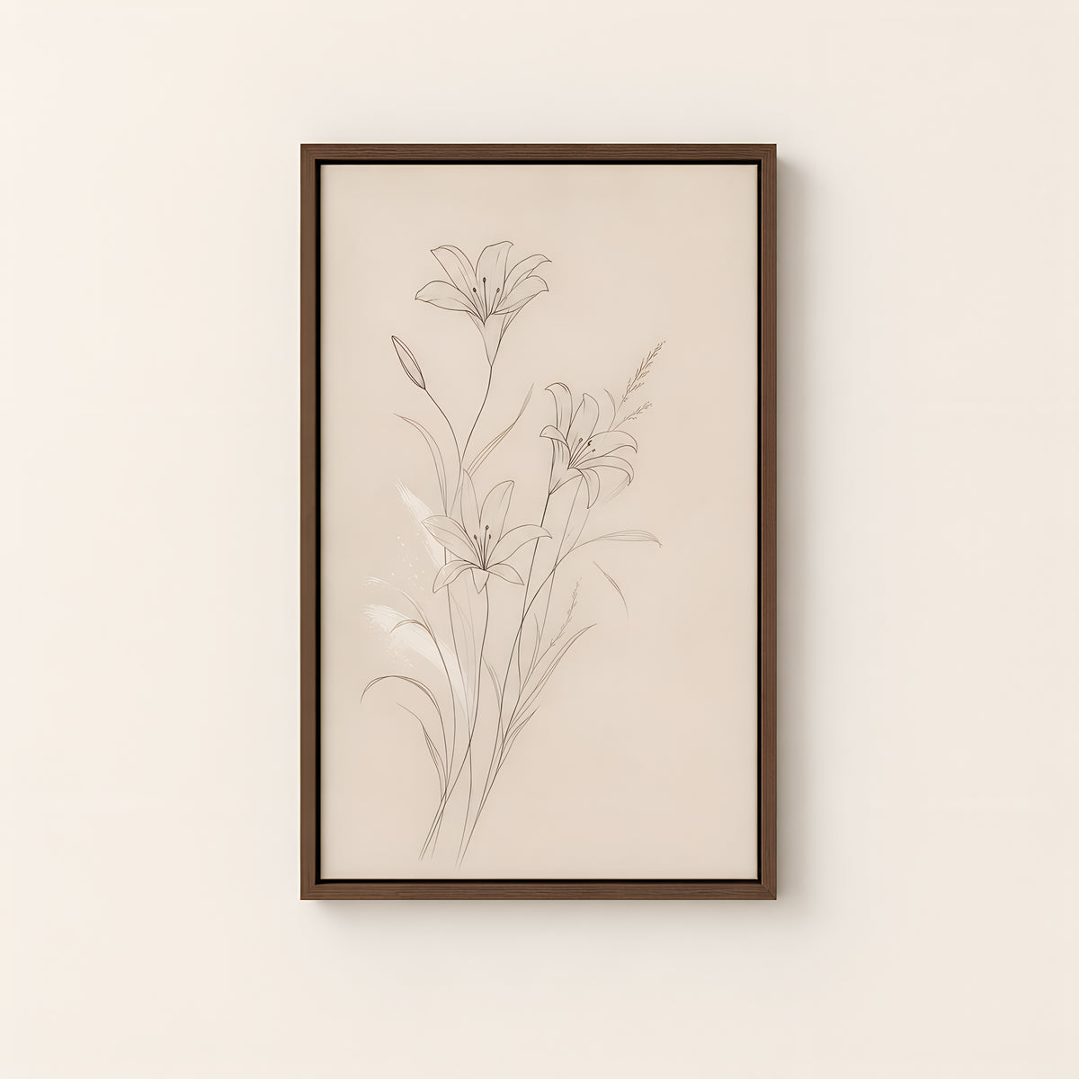 Lilies of the Field — Brown Wood floater frame catalog