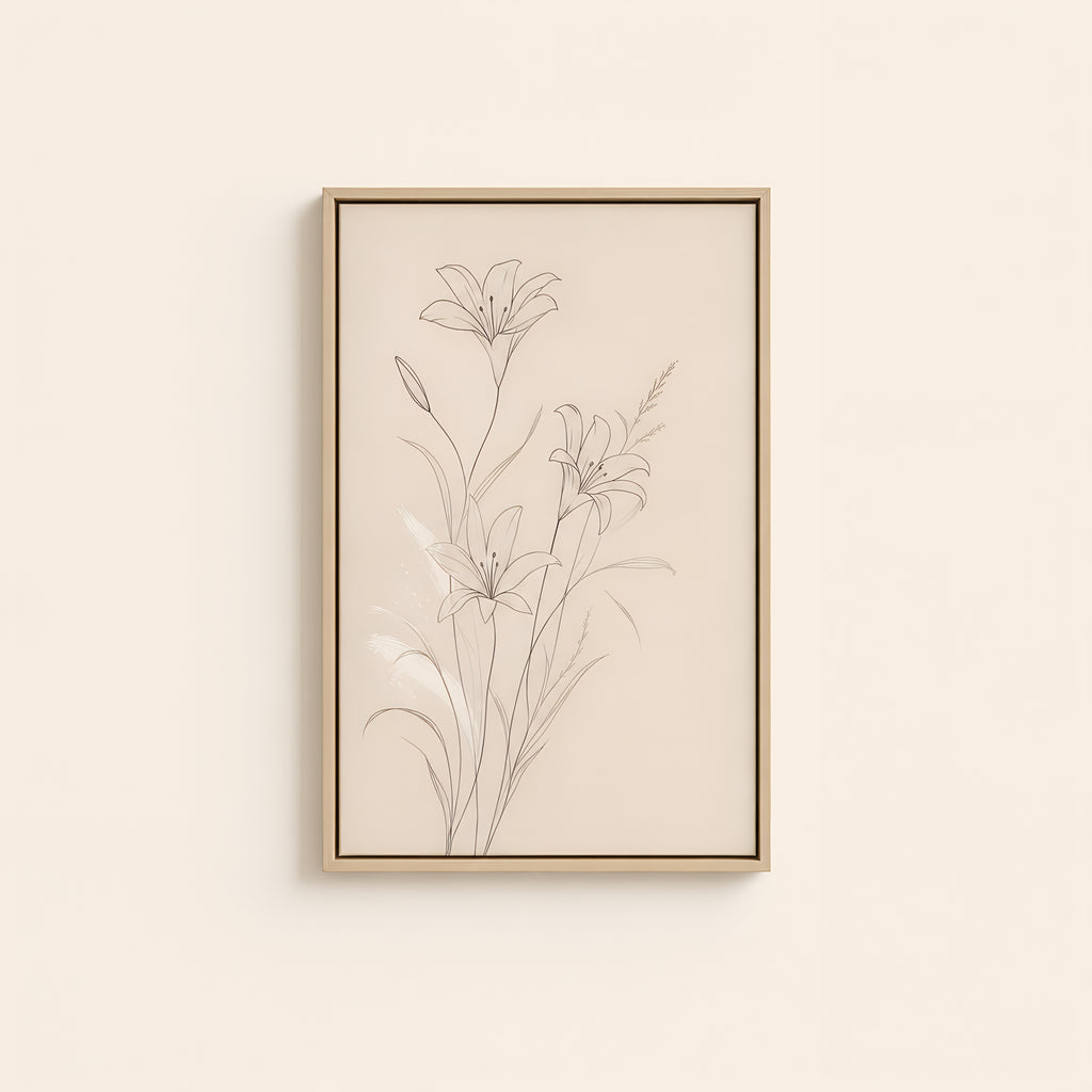 Lilies of the Field — Light Wood floater frame catalog