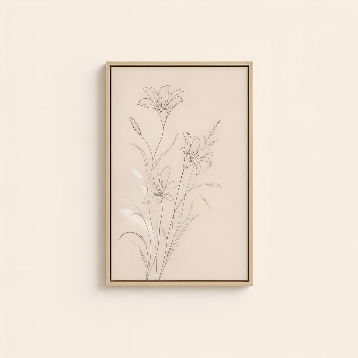 Lilies of the Field — Light Wood floater frame catalog