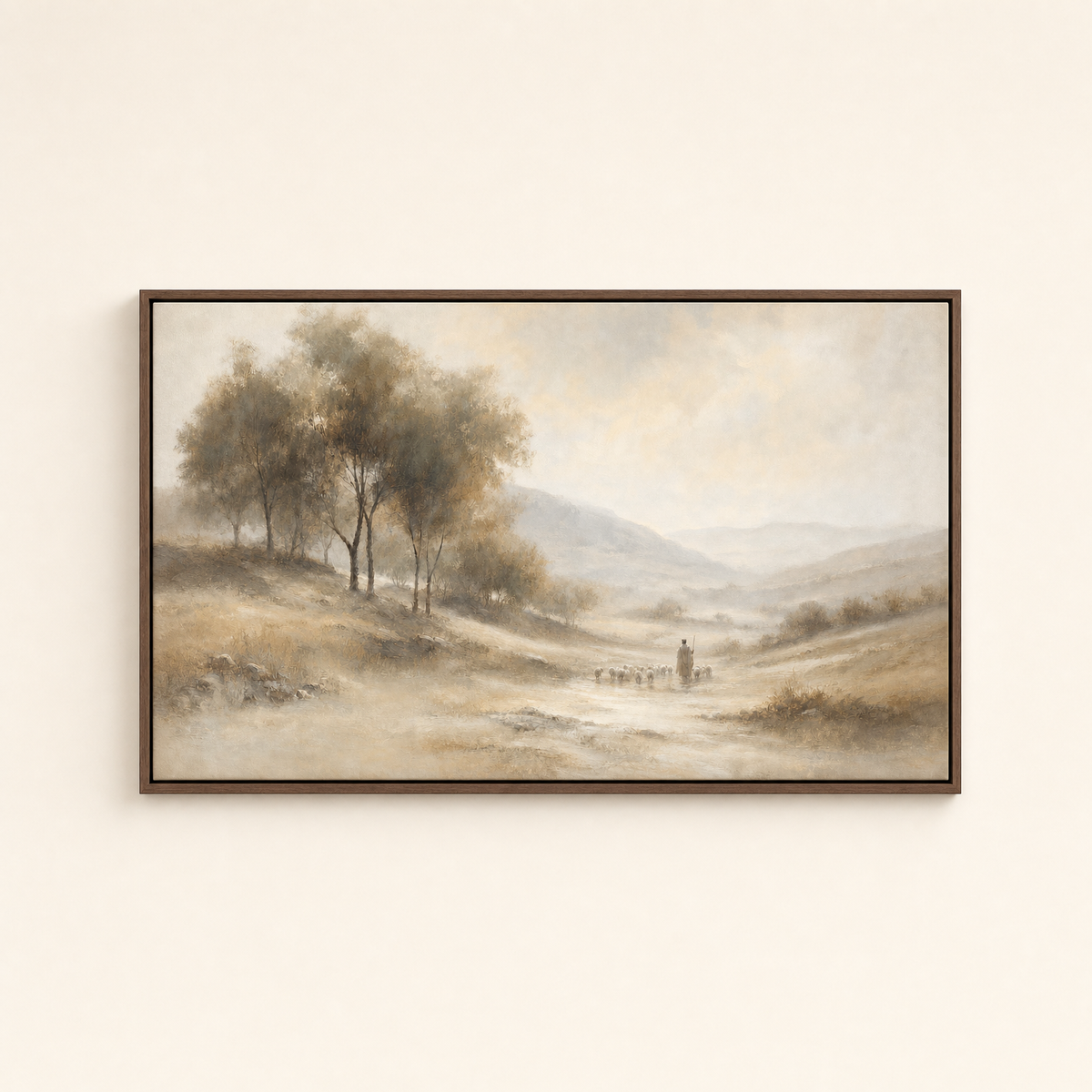 The Lord Is My Shepherd — Brown Wood floater frame (catalog plate)