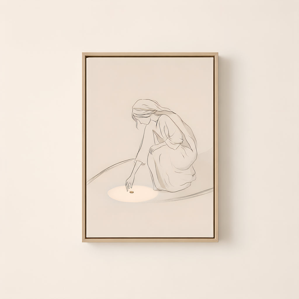 The Lost Coin — Light Wood floater frame catalog