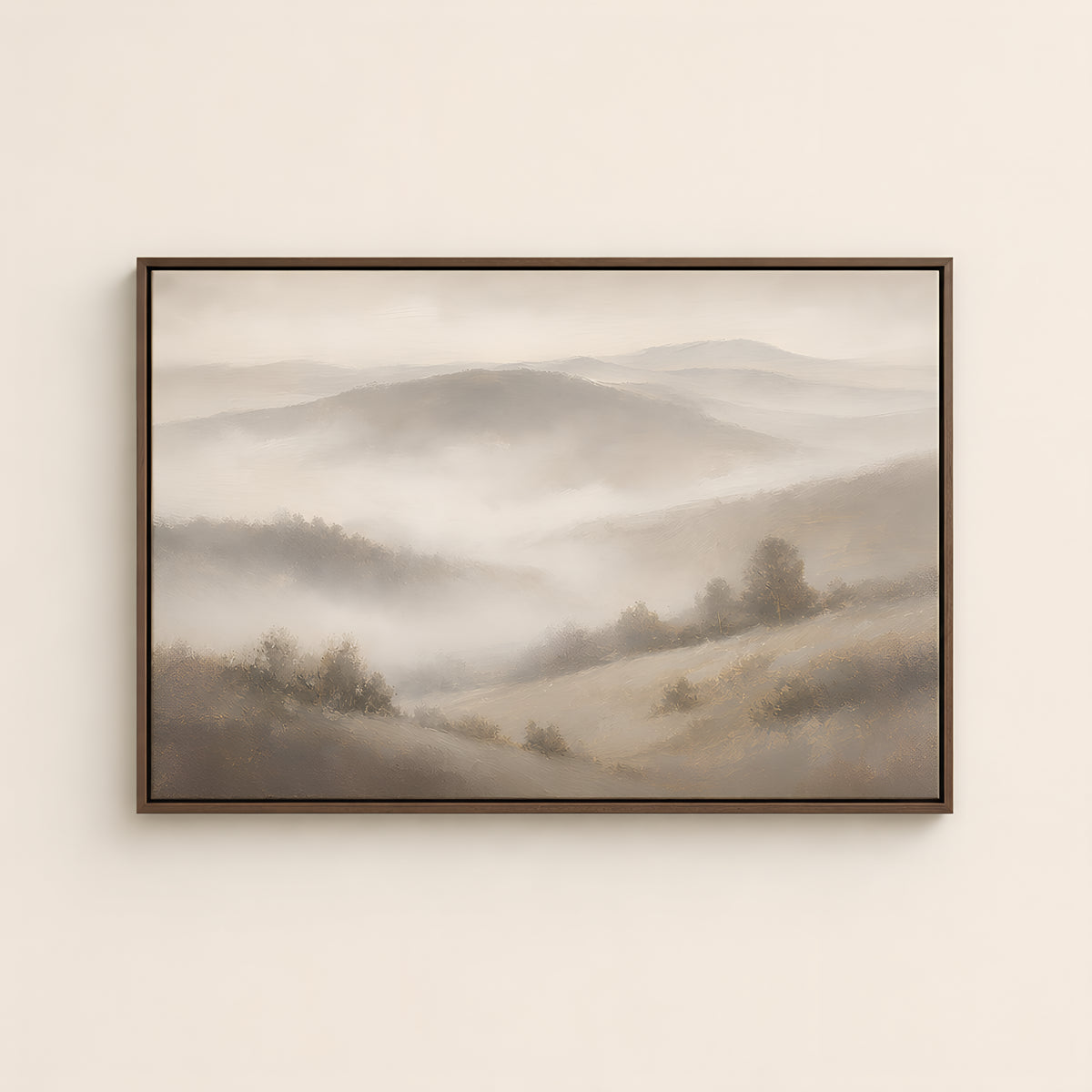 Morning Fog — Brown Wood floater frame catalog