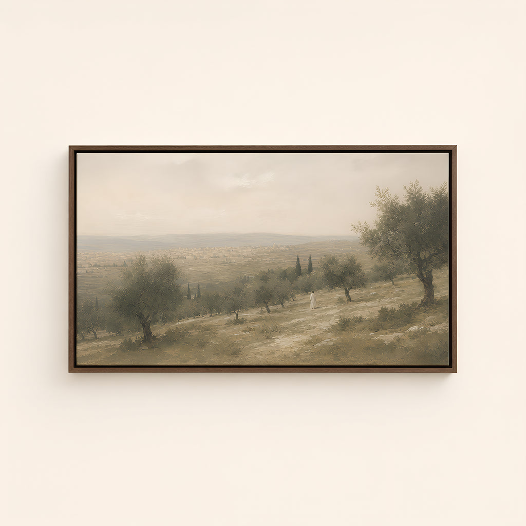 Mount of Olives — Brown Wood floater frame catalog