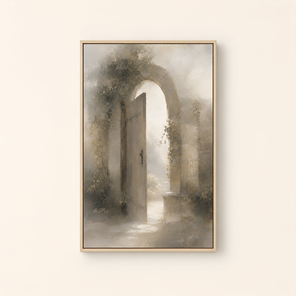 The Narrow Gate — Light Wood floater frame catalog