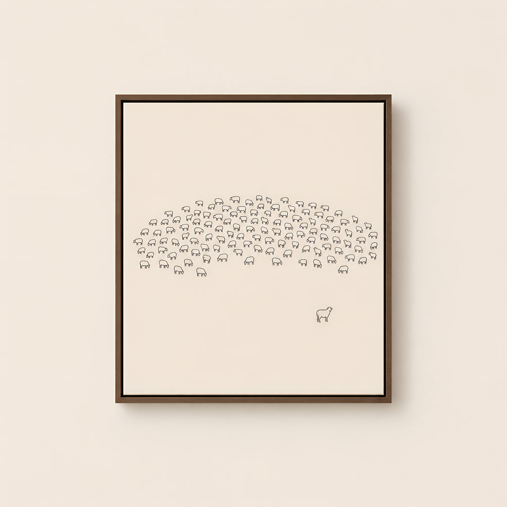 Ninety and Nine — Brown Wood floater frame catalog