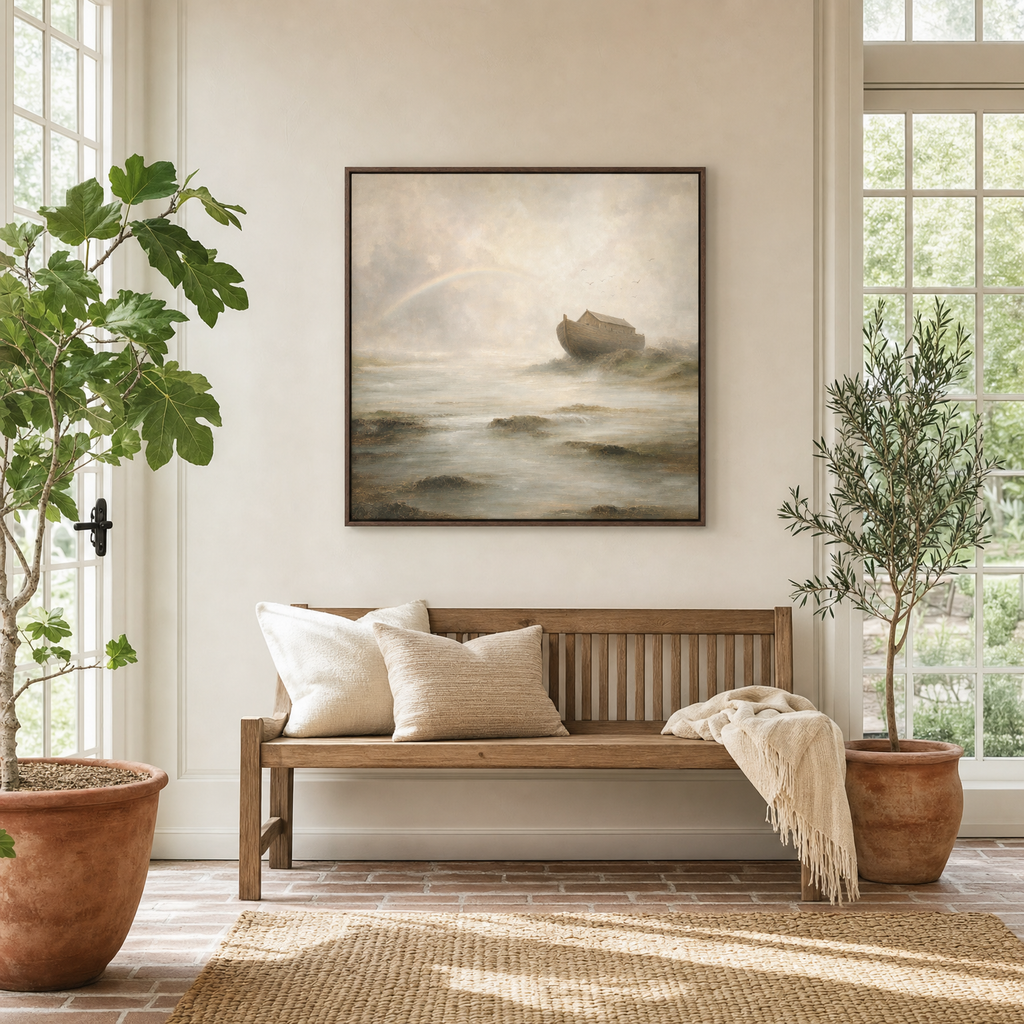 Noah's Ark — lifestyle plant-filled conservatory wall, brown wood frame