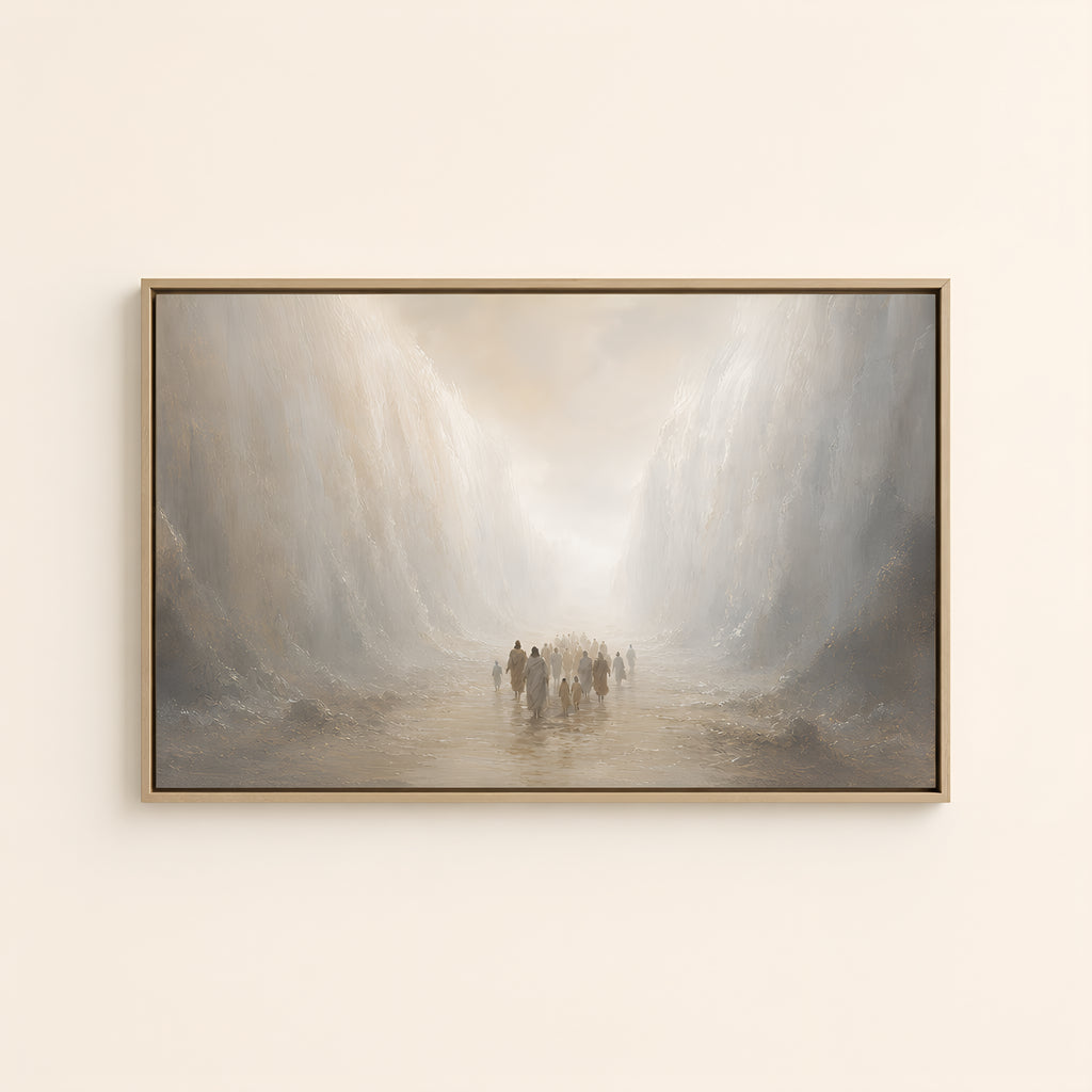 Parting of the Red Sea — Light Wood floater frame catalog