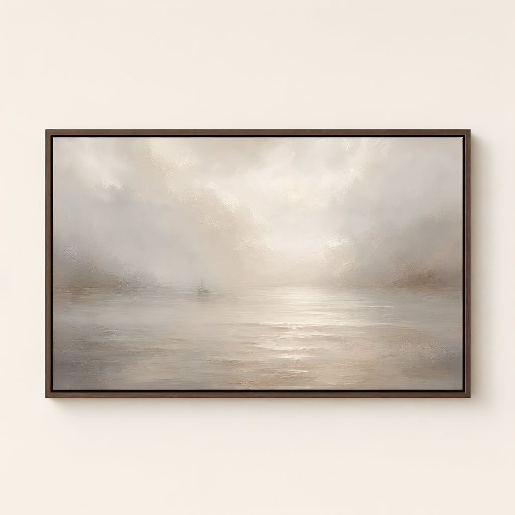 Peace, Be Still — Brown Wood floater frame catalog