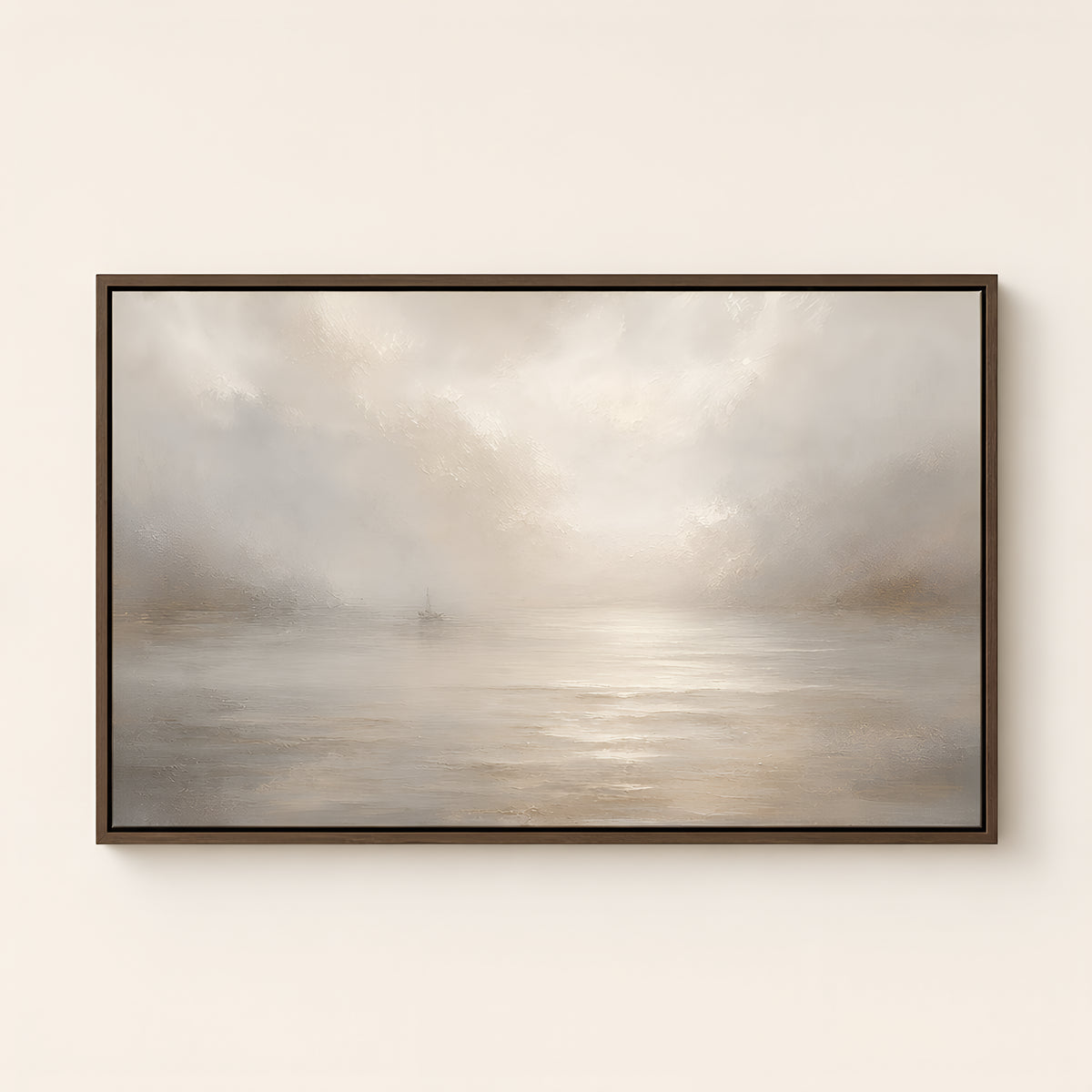 Peace, Be Still — Brown Wood floater frame catalog