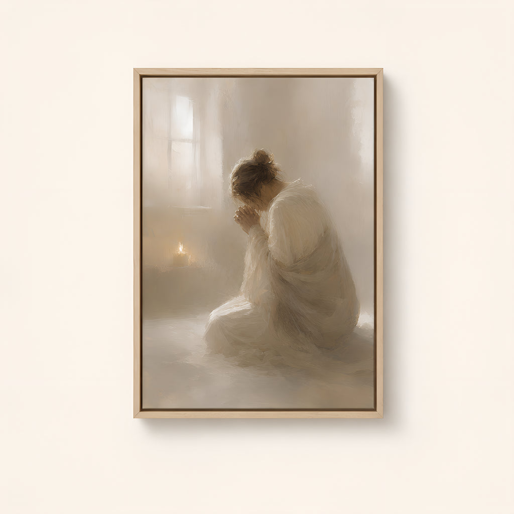 Pray Without Ceasing — Light Wood floater frame catalog