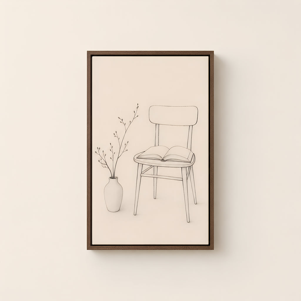 Reading Nook Study — Brown Wood floater frame catalog
