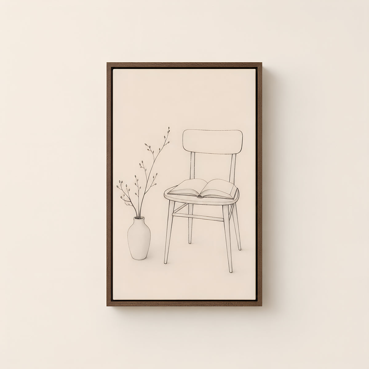 Reading Nook Study — Brown Wood floater frame catalog