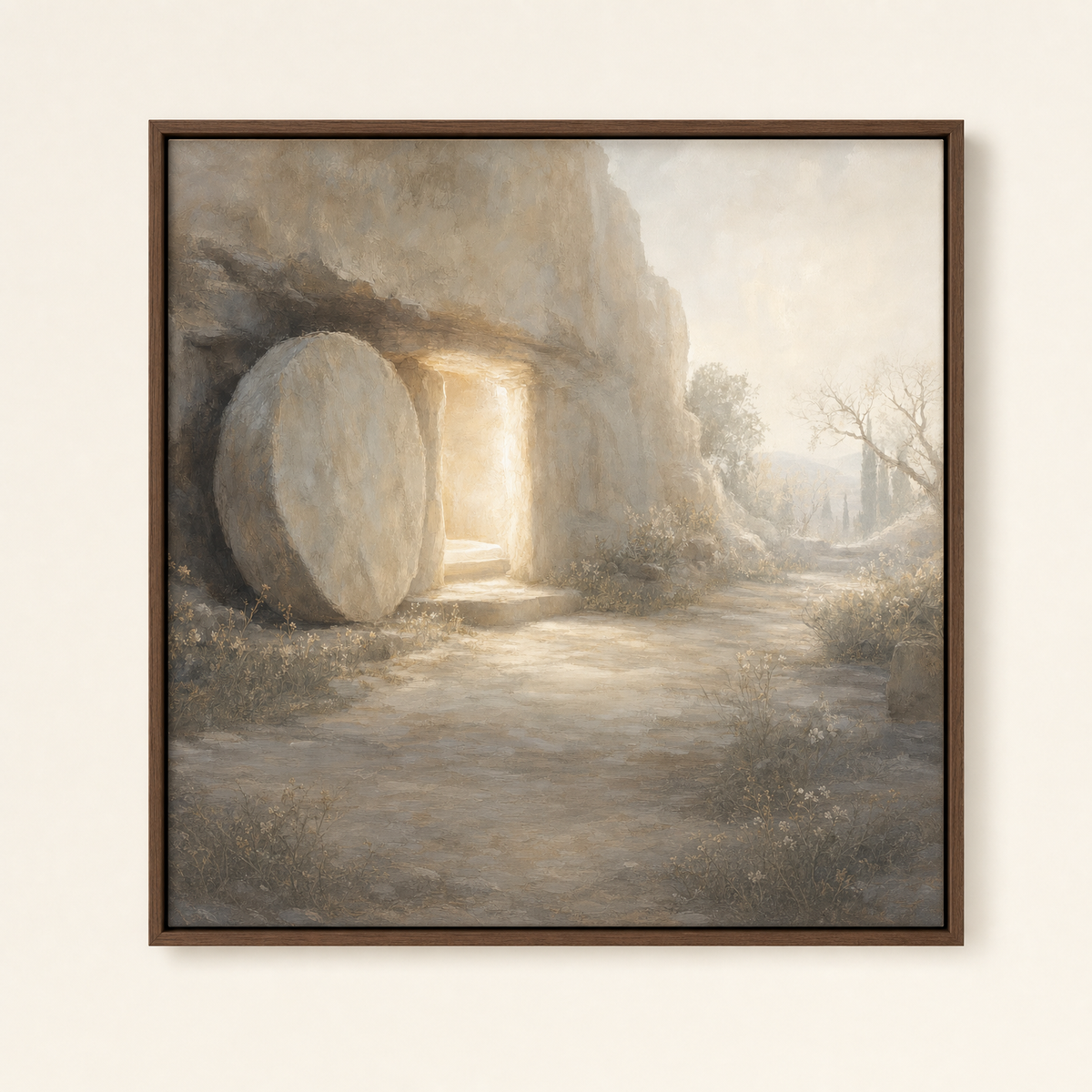 Risen — Brown Wood floater frame (catalog plate)