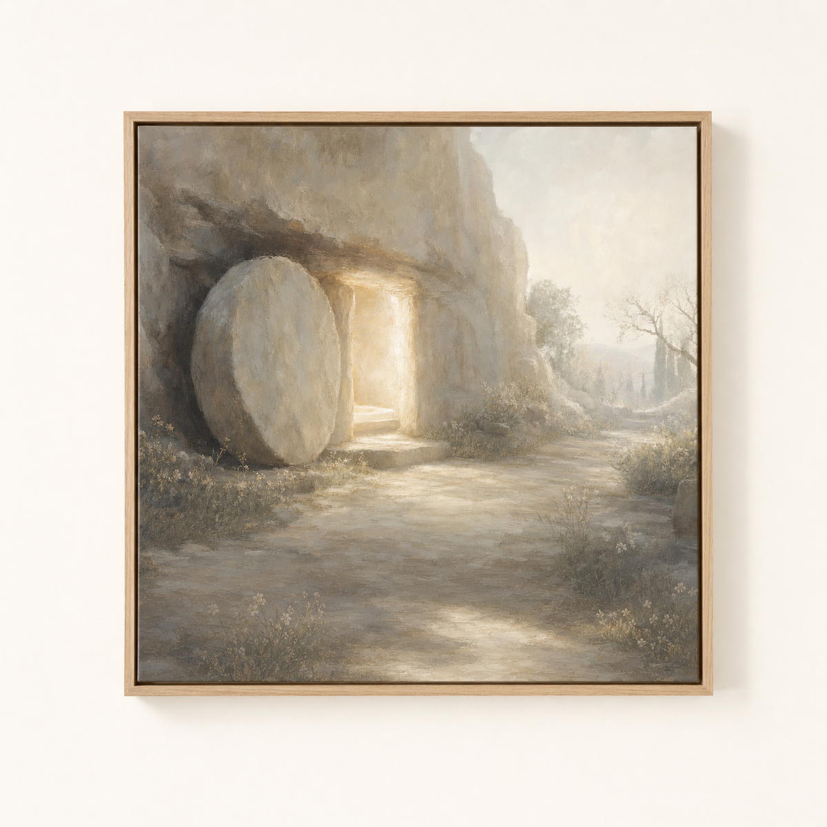 Risen — Light Wood floater frame (catalog plate)