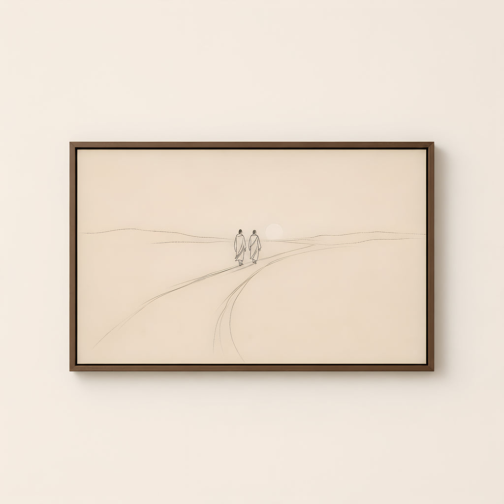 Road to Emmaus — Brown Wood floater frame catalog