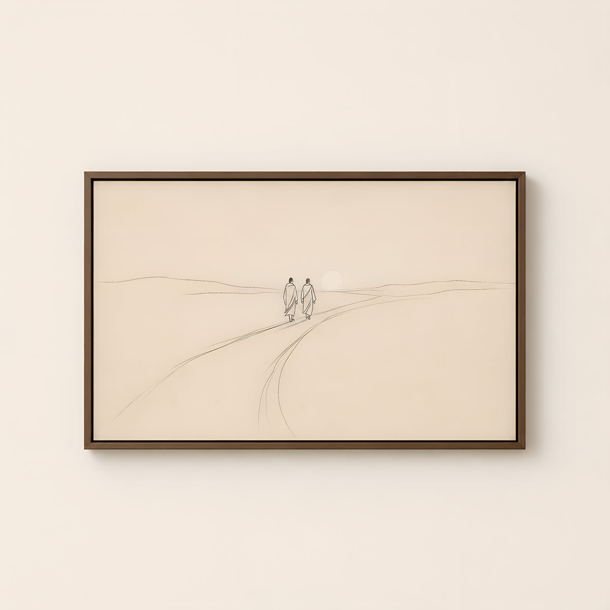 Road to Emmaus — Brown Wood floater frame catalog