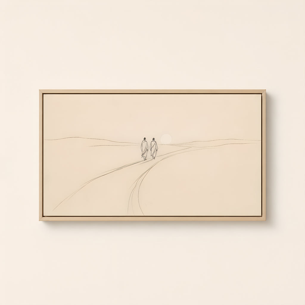 Road to Emmaus — Light Wood floater frame catalog