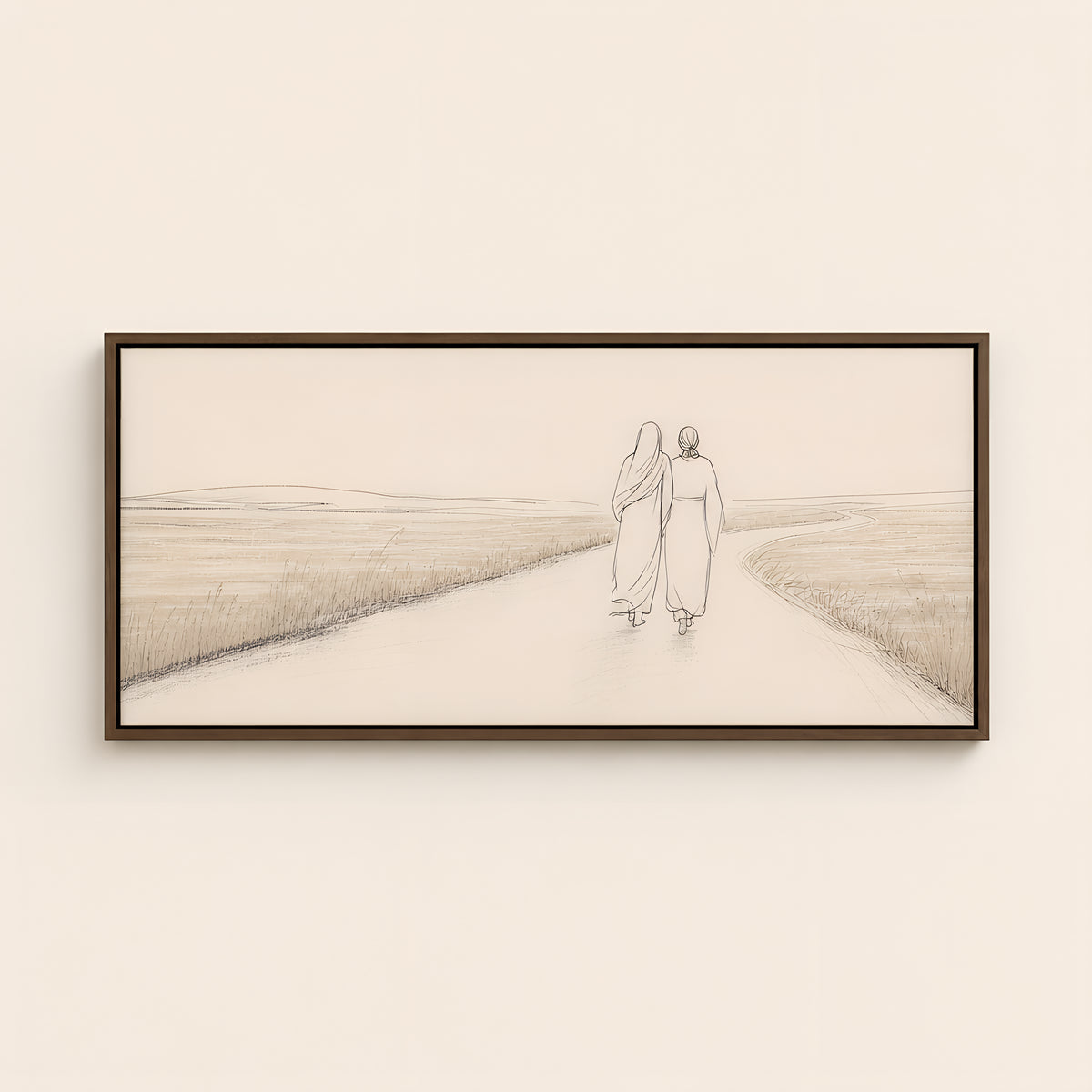 Ruth and Naomi — Brown Wood floater frame catalog