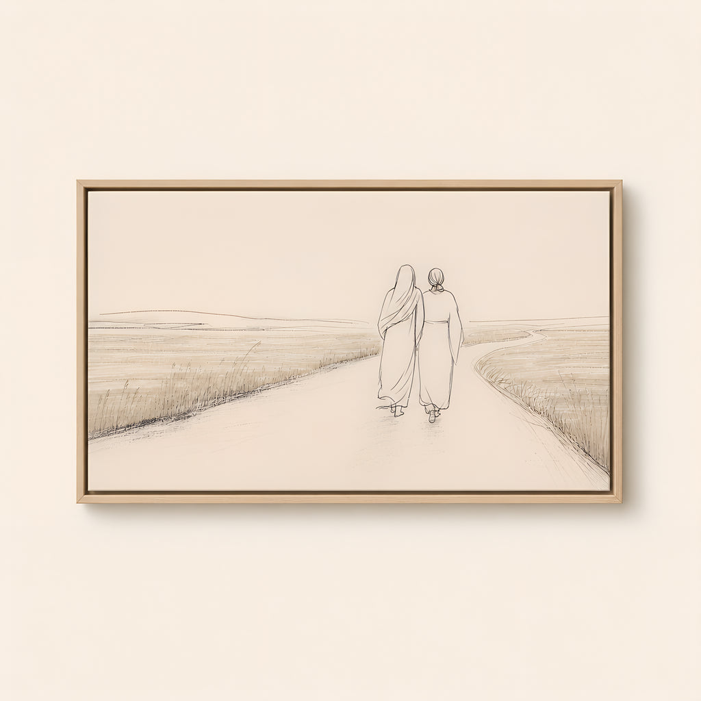 Ruth and Naomi — Light Wood floater frame catalog