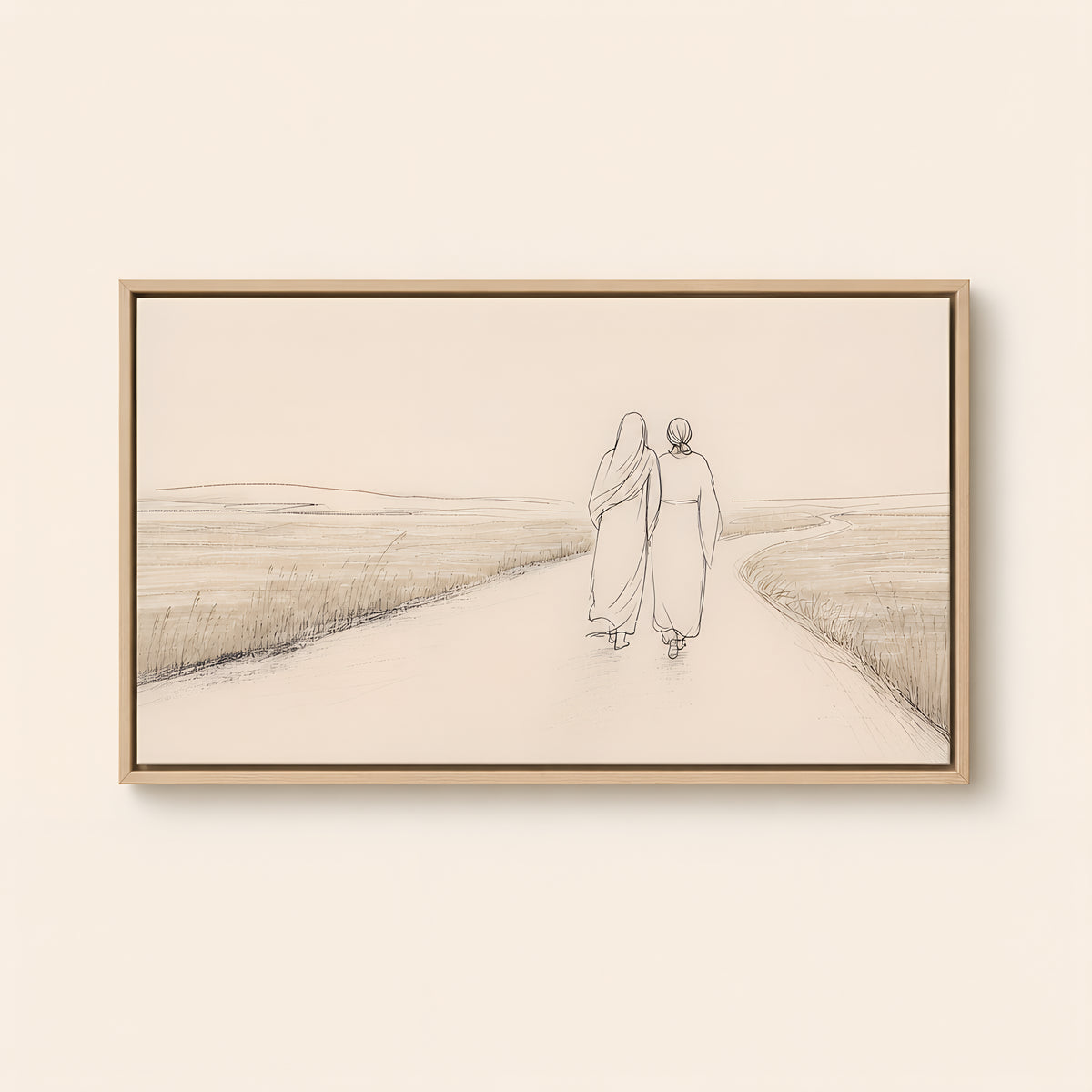 Ruth and Naomi — Light Wood floater frame catalog