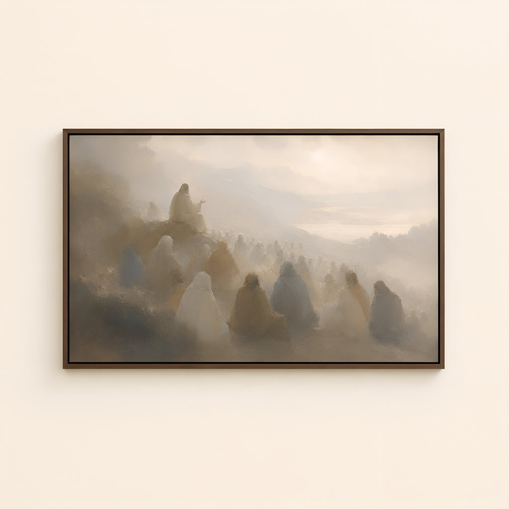 Sermon on the Mount — Brown Wood floater frame catalog