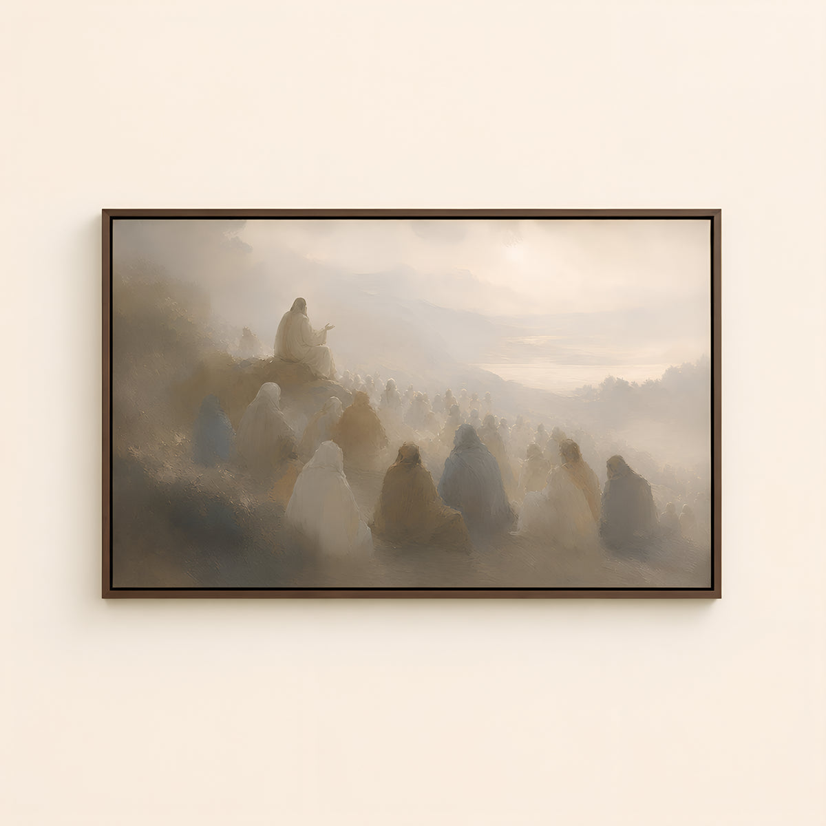 Sermon on the Mount — Brown Wood floater frame catalog