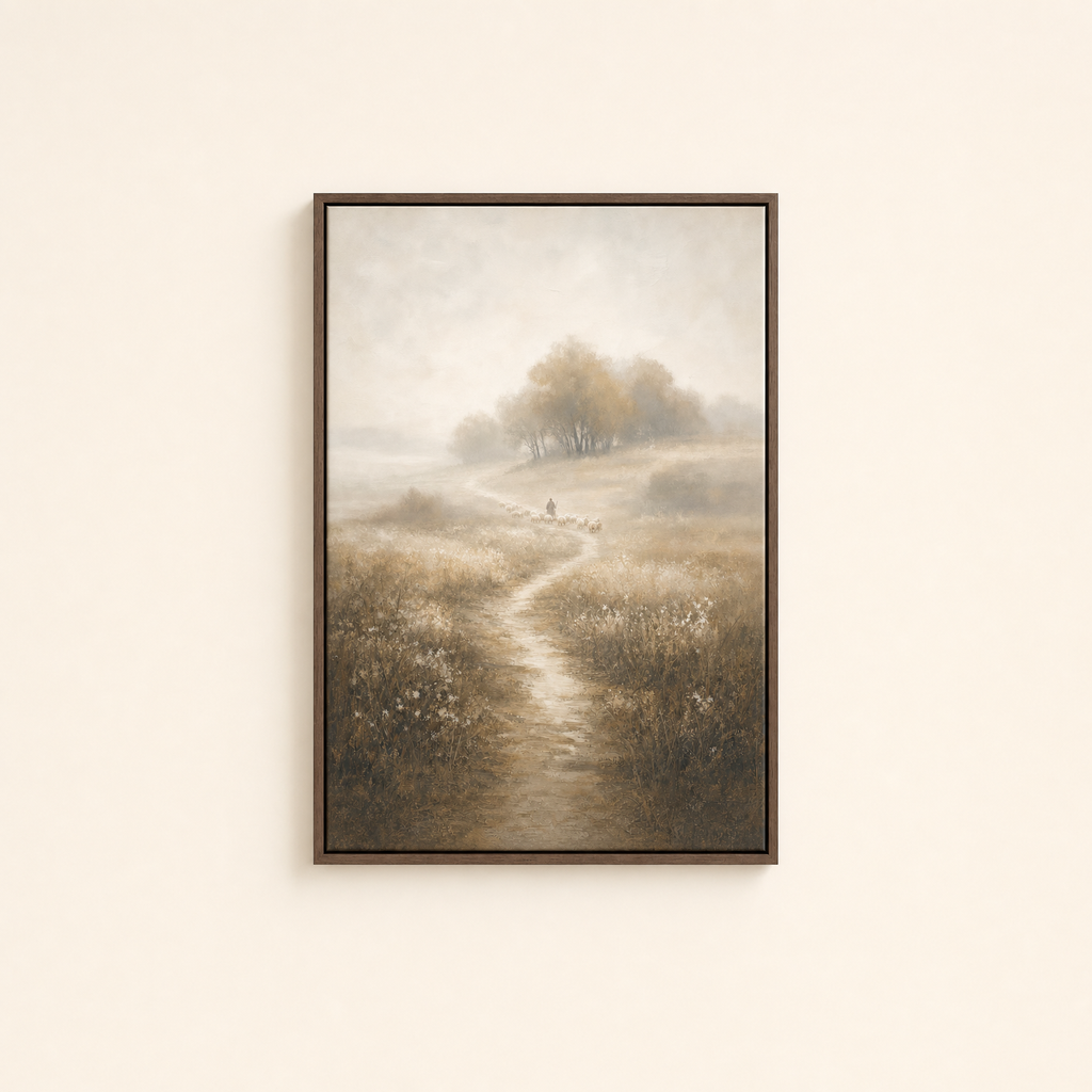 Shepherd's Path — Brown Wood floater frame (catalog plate)