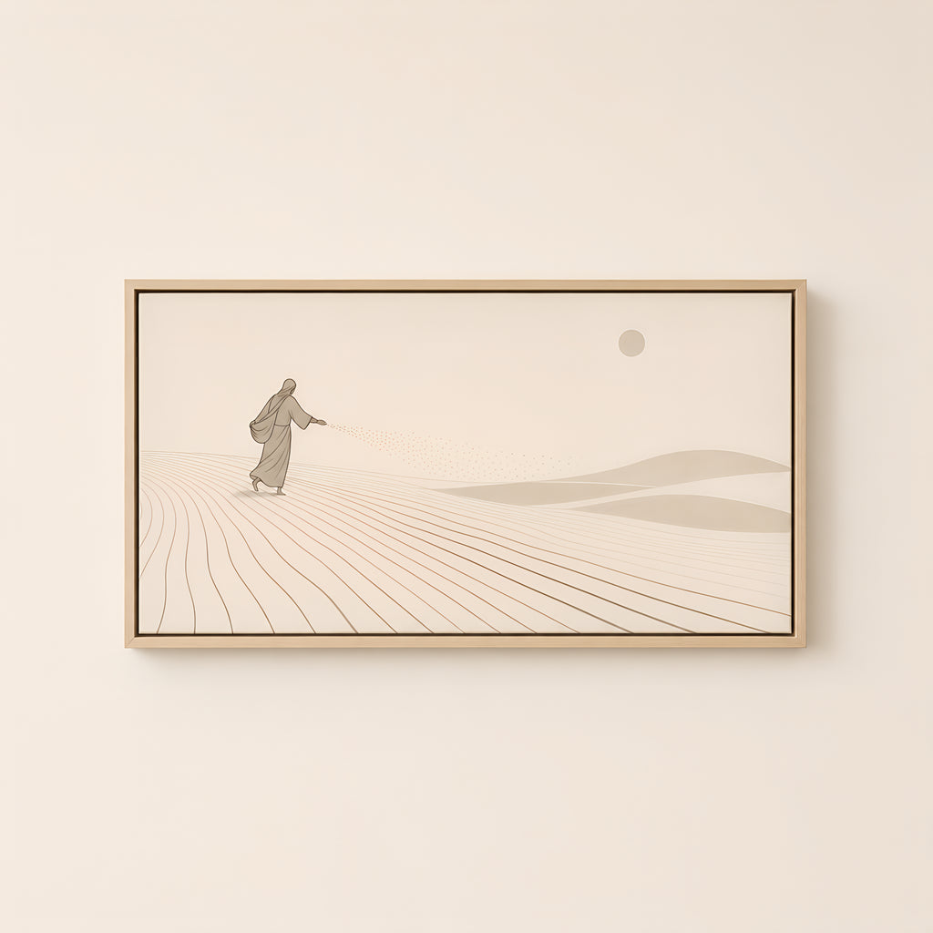 The Sower — Light Wood floater frame catalog