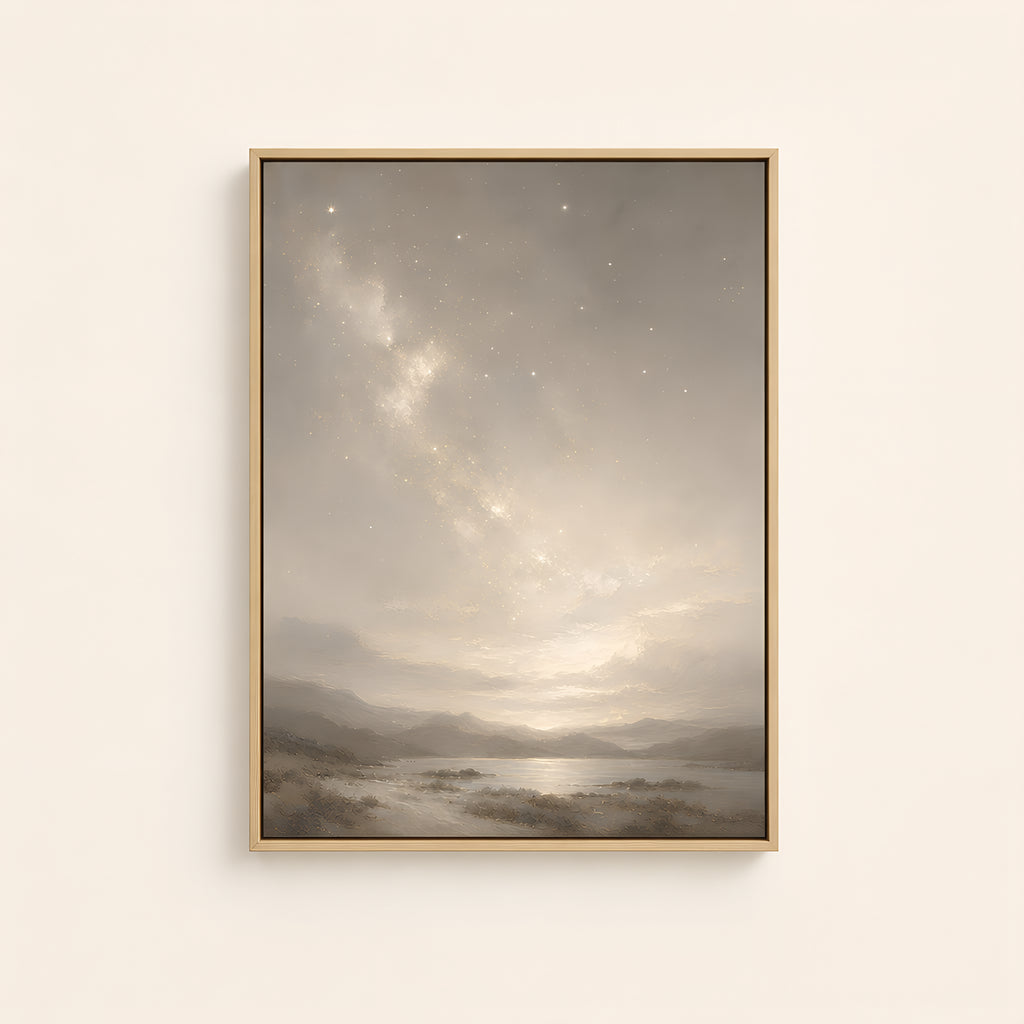The Heavens — Light Wood floater frame catalog