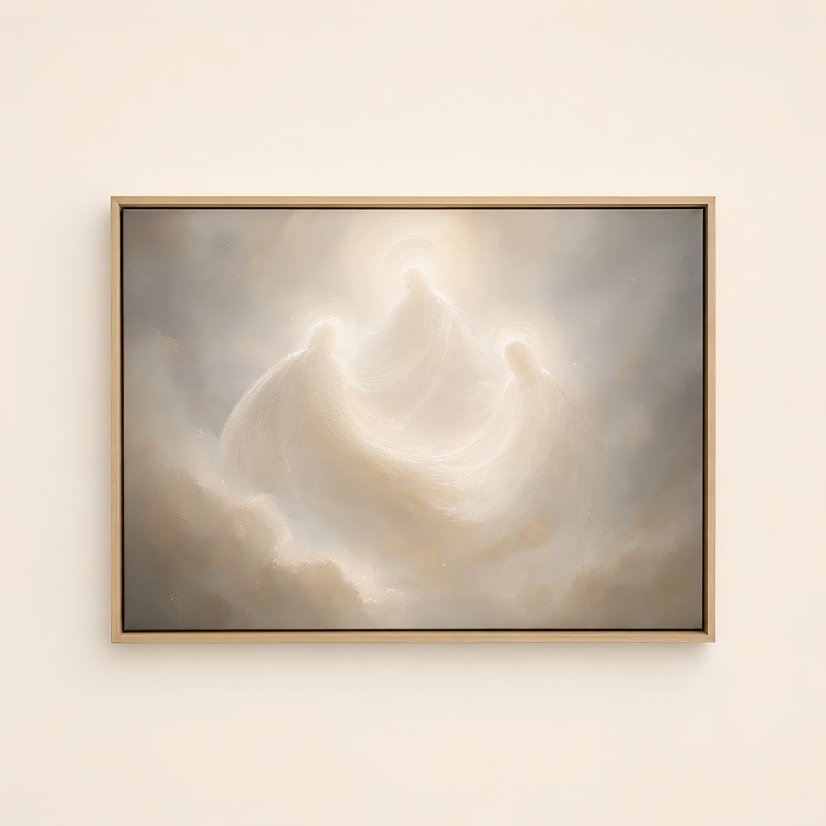 The Holy Trinity — Light Wood floater frame catalog