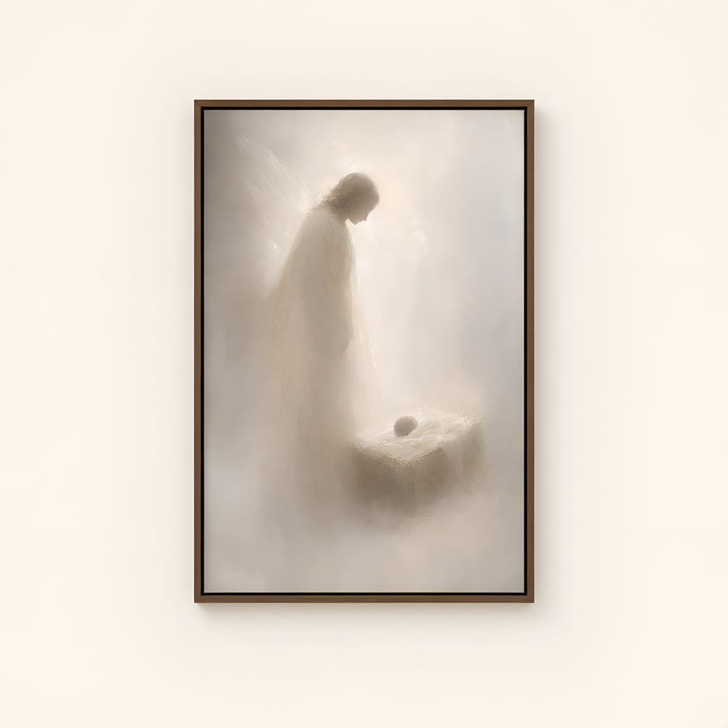 Their Angels Behold — Brown Wood floater frame catalog