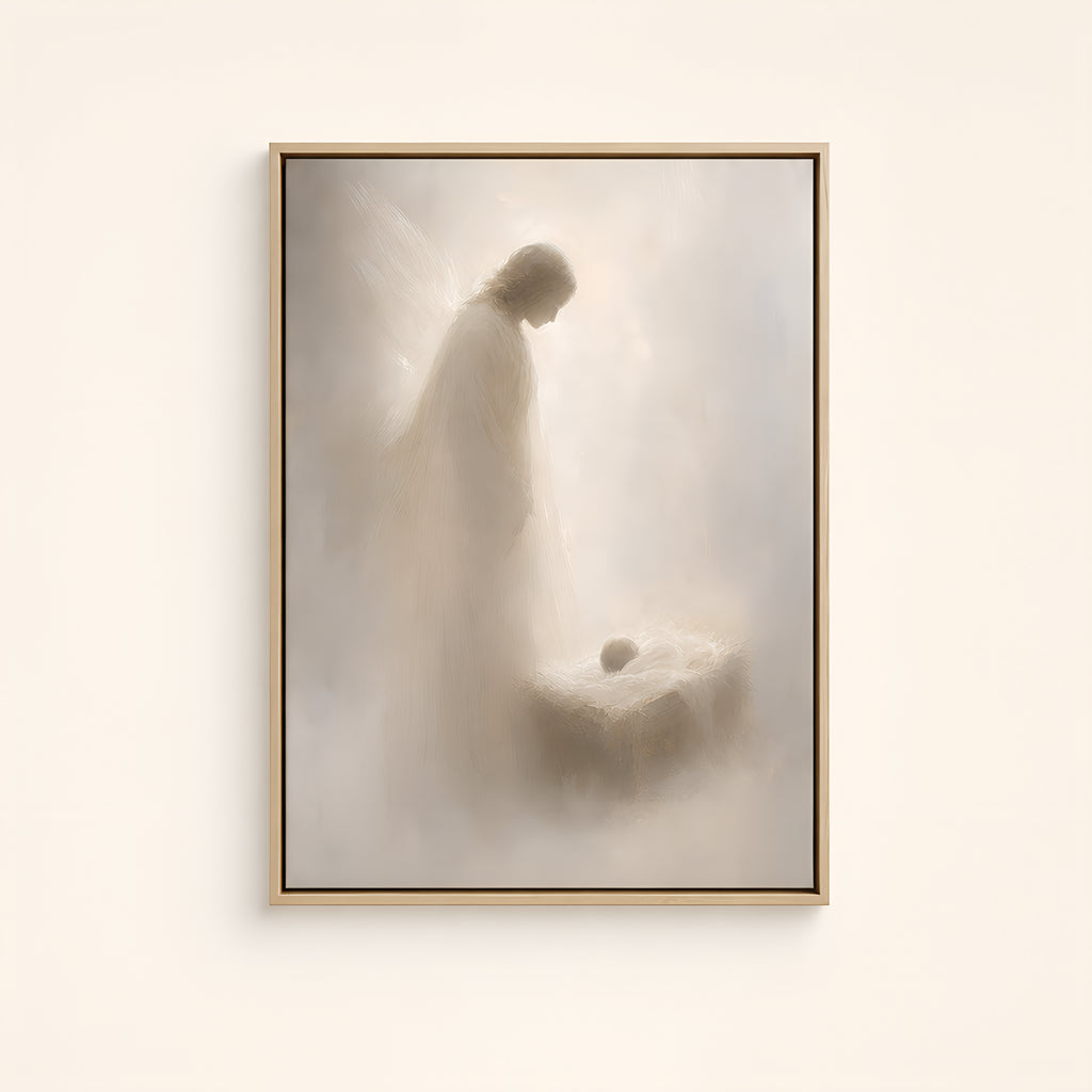 Their Angels Behold — Light Wood floater frame catalog