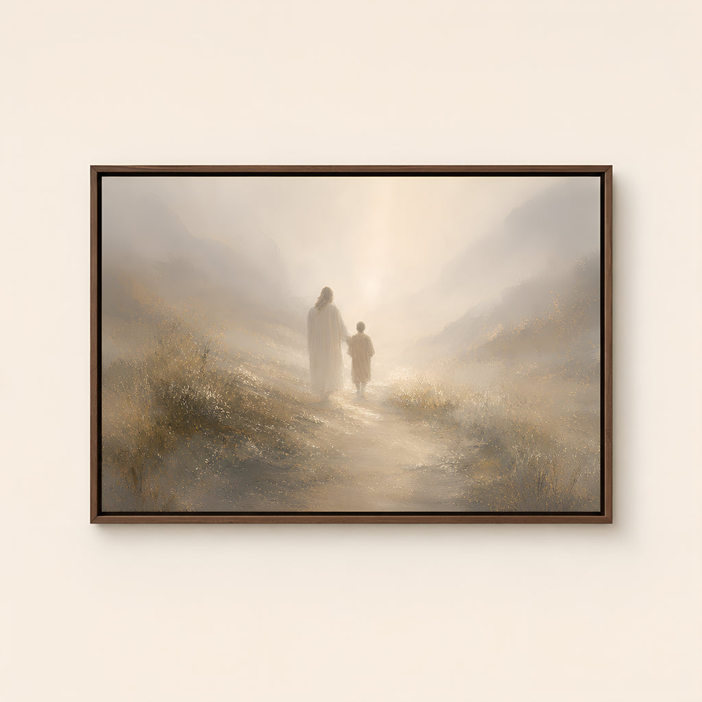 Thou Art With Me — Brown Wood floater frame catalog