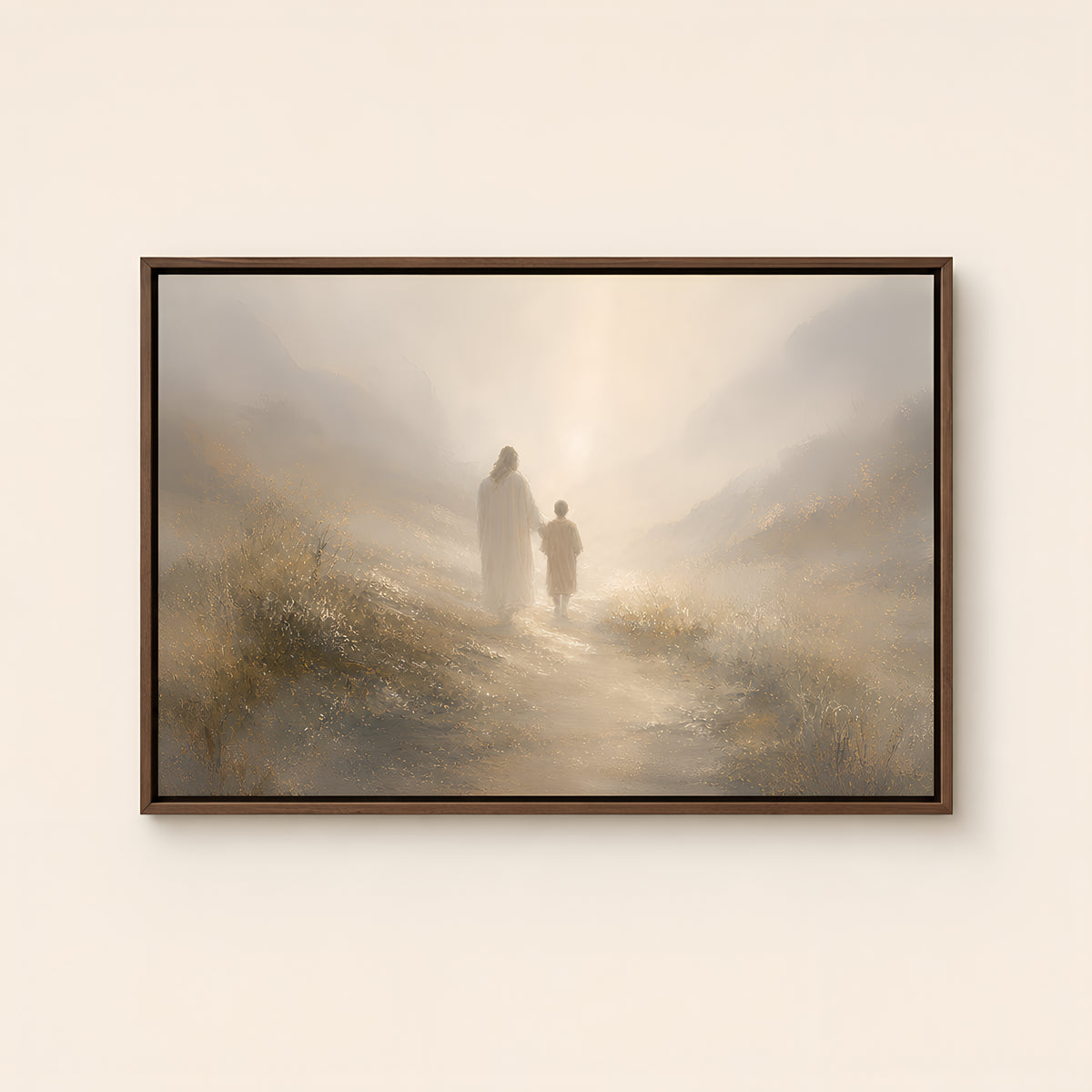 Thou Art With Me — Brown Wood floater frame catalog