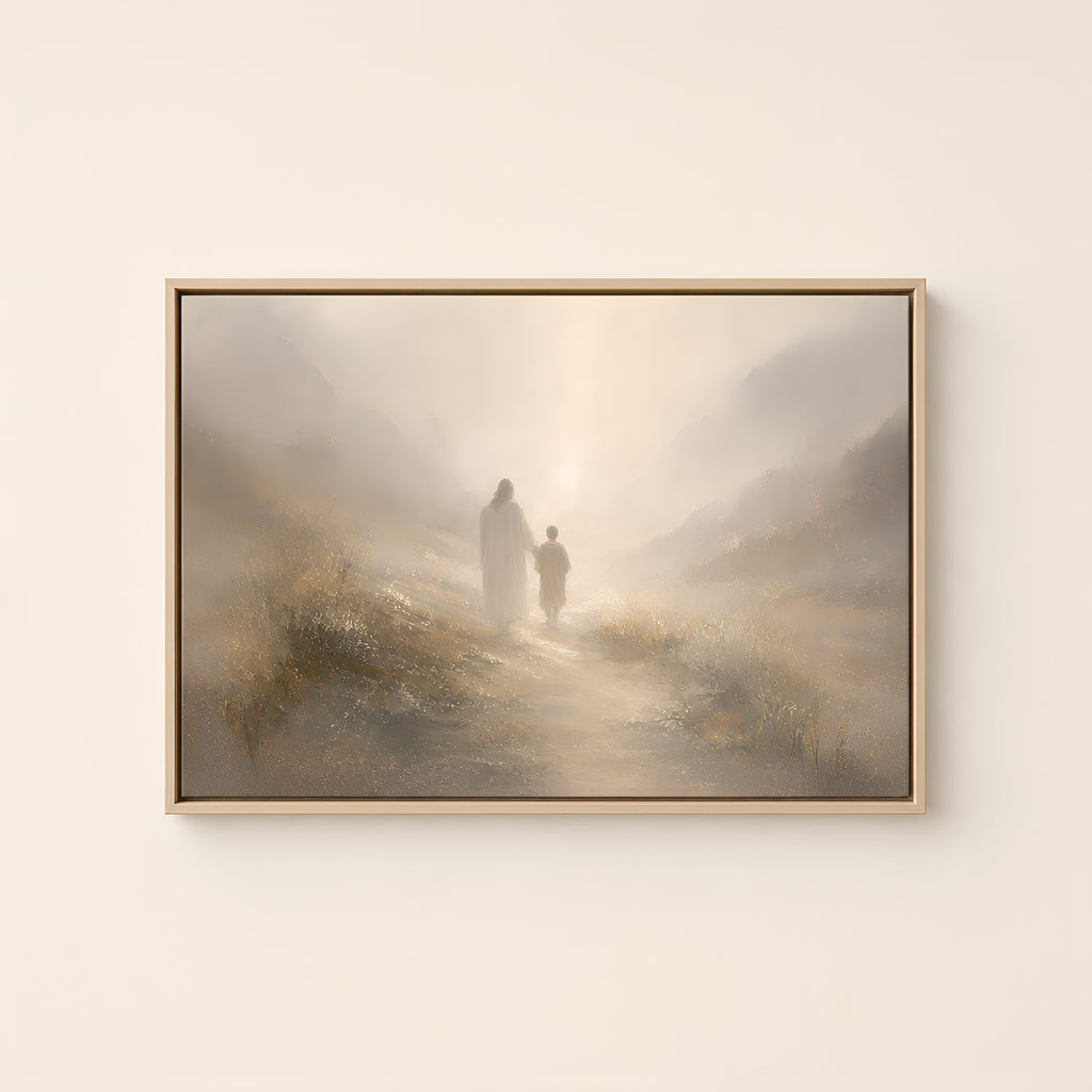 Thou Art With Me — Light Wood floater frame catalog