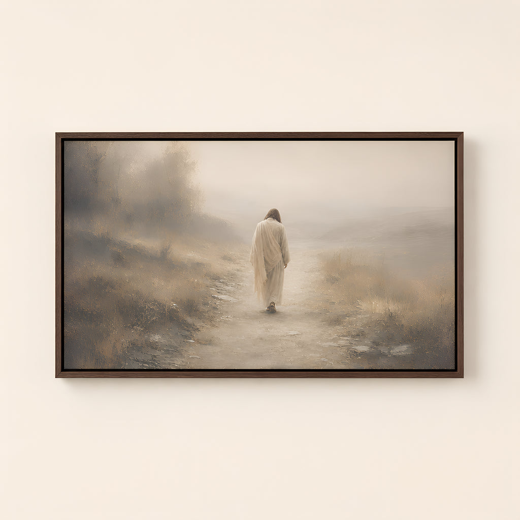 Walk Humbly — Brown Wood floater frame catalog